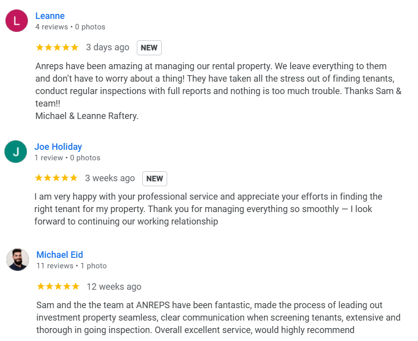 Google reviews for Anreps